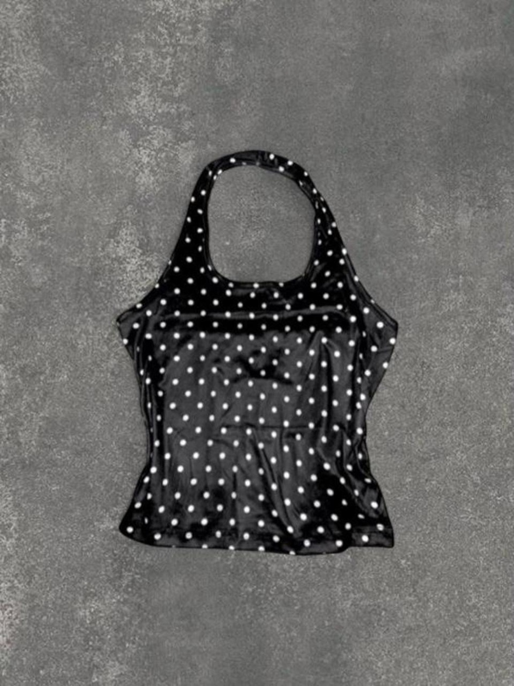 Women’s Black Polka Dot Halter Top